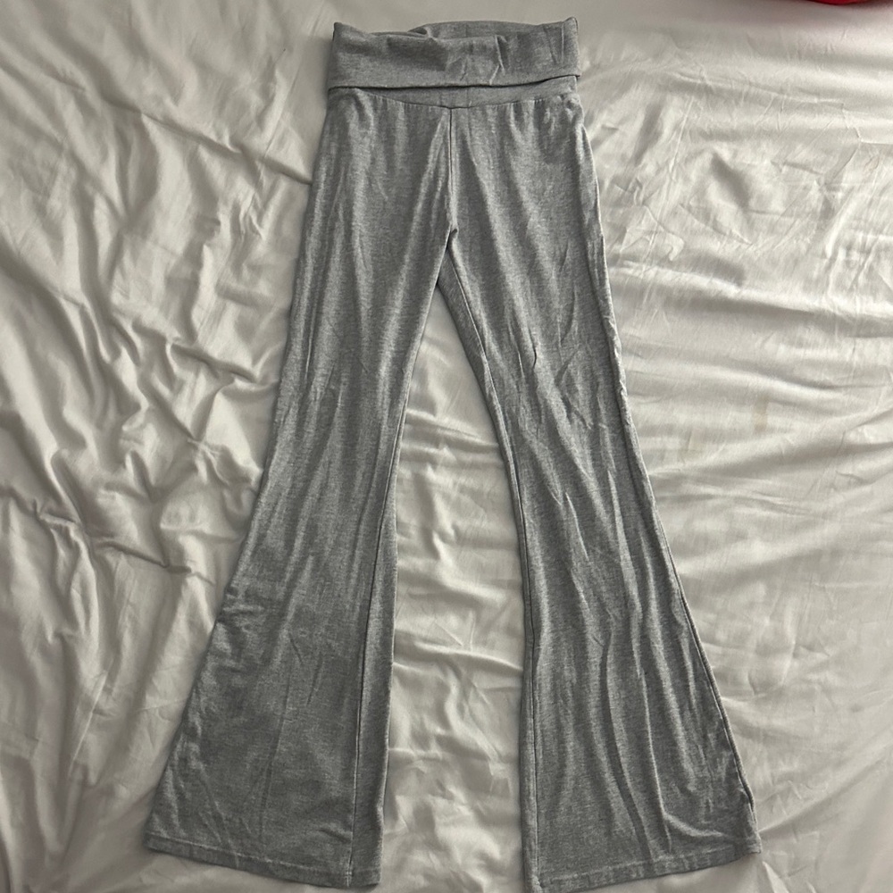 Gray Flared Yoga Pants